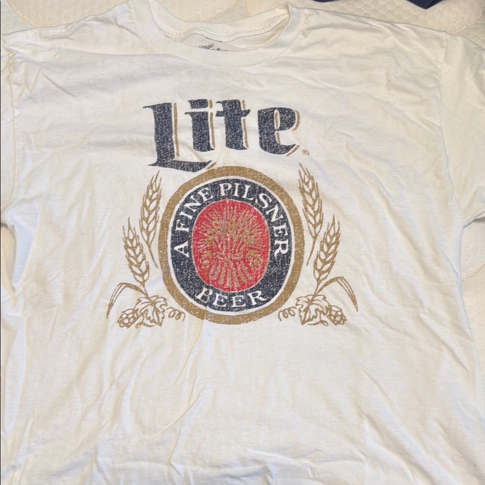 White Lite Beer Graphic T-Shirt